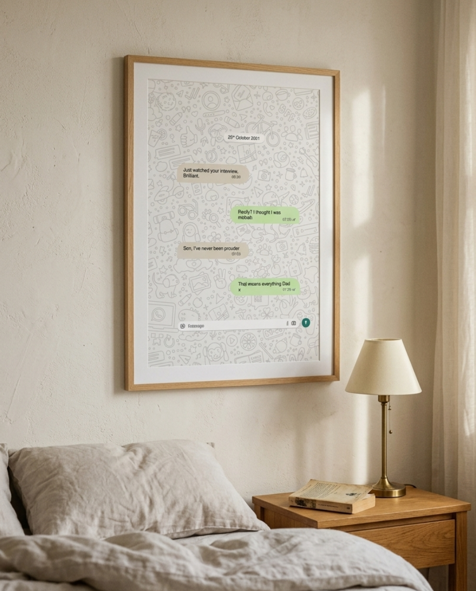 Immortalised Conversation Print — Framed WhatsApp Memorial Gift | A3 & A4