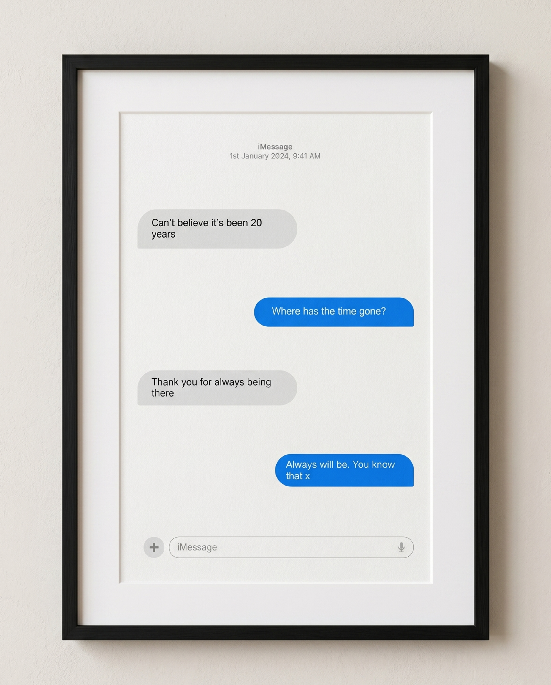 Immortalised Conversation Print — Framed iMessage Memorial Gift | A3 & A4