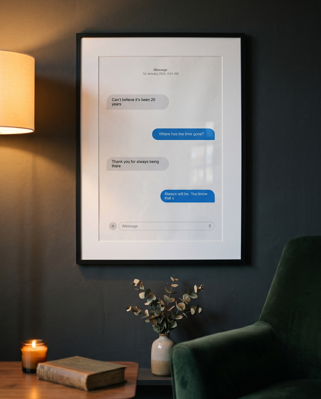Immortalised Conversation Print — Framed iMessage Memorial Gift | A3 & A4