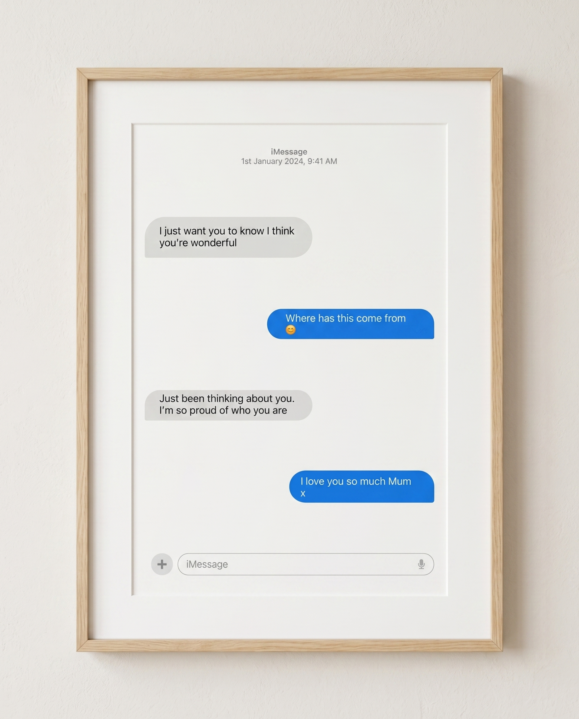 Immortalised Conversation Print — Framed iMessage Memorial Gift | A3 & A4