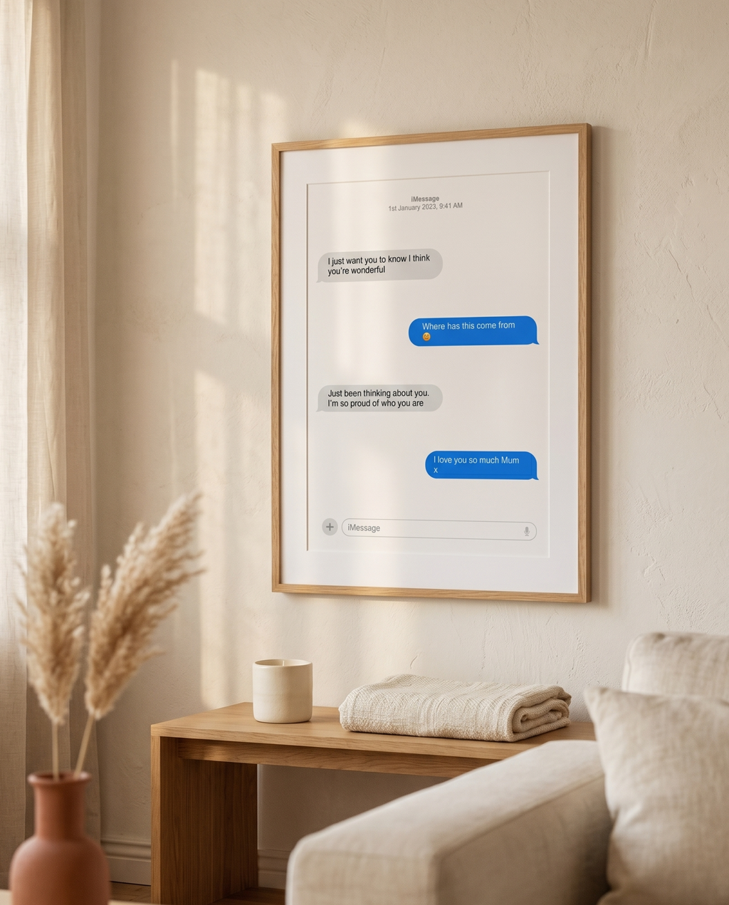 Immortalised Conversation Print — Framed iMessage Memorial Gift | A3 & A4