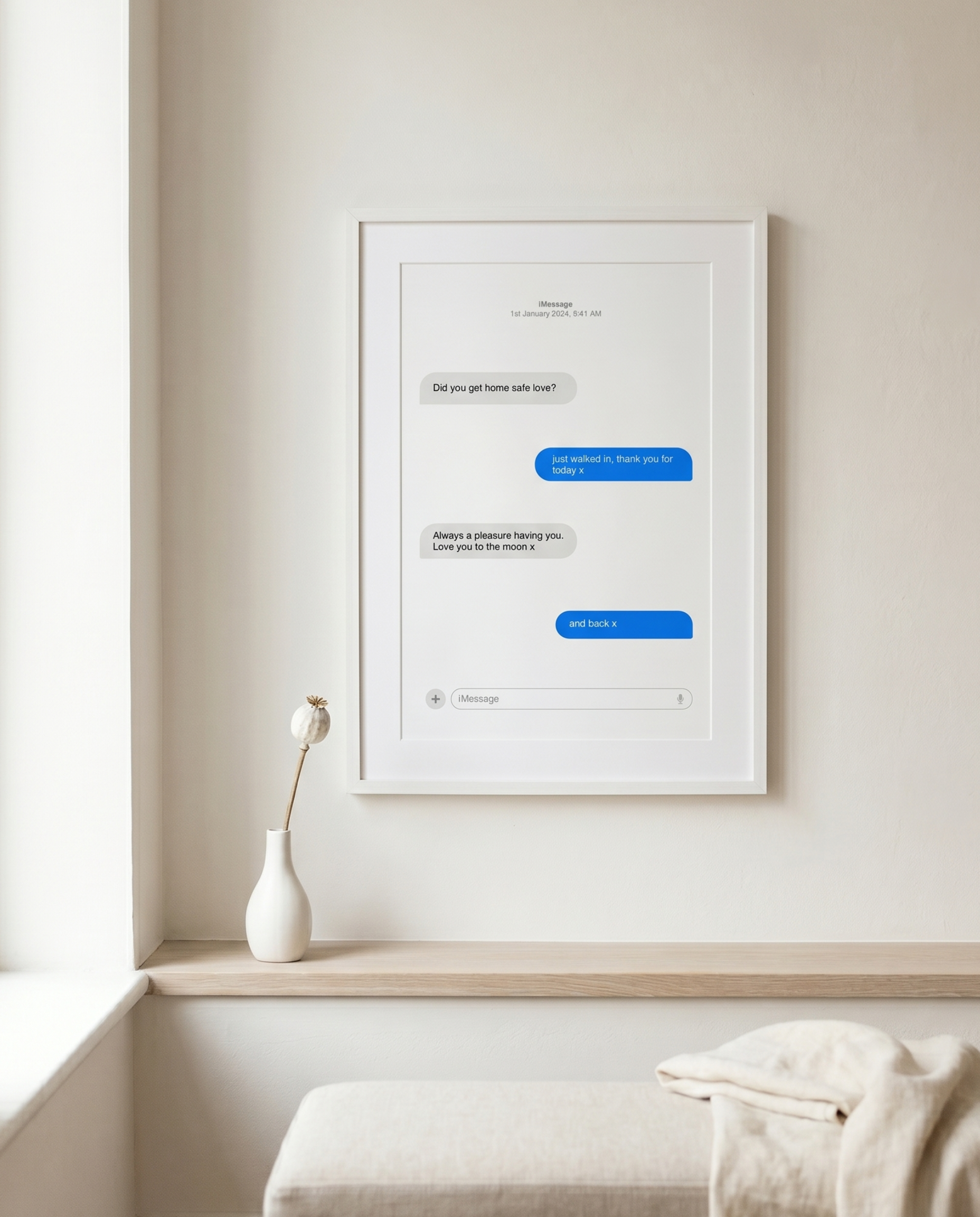 Immortalised Conversation Print — Framed iMessage Memorial Gift | A3 & A4